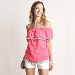Sail to Sable | Crinkle Cotton Top in Pink and Blue Size S Small